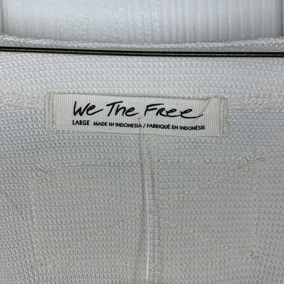 NWT We The Free Free People V-neck Sweater Ivory Large pullover - Picture 6 of 9